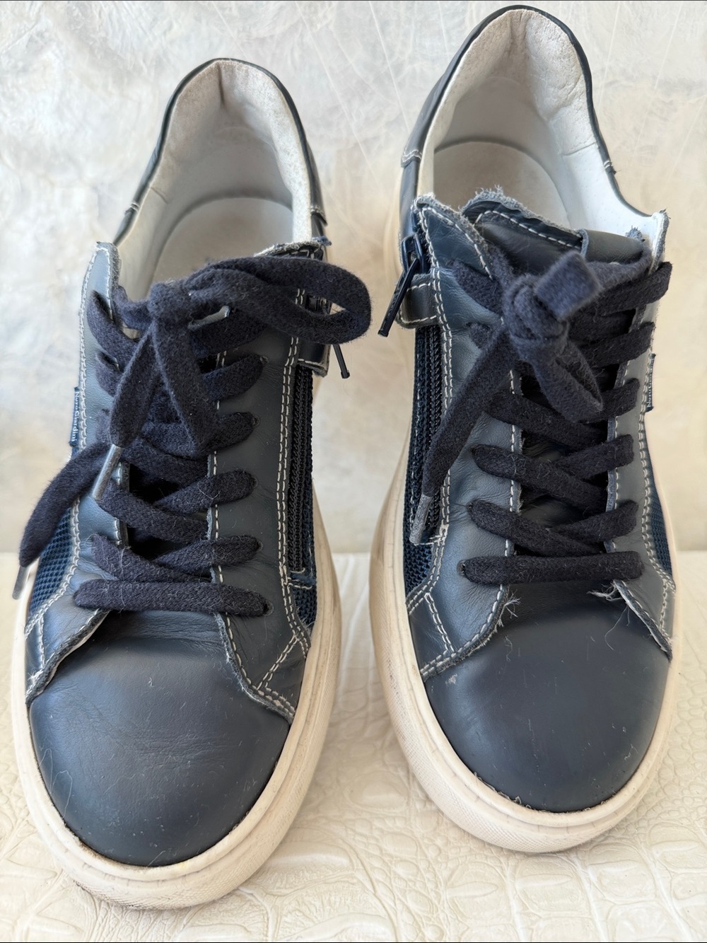 Boys Bruno Marc Two Pairs of Dress shoes/Sneakers - Black ,Navy Sizes 36-37,5 - Picture 4 of 17